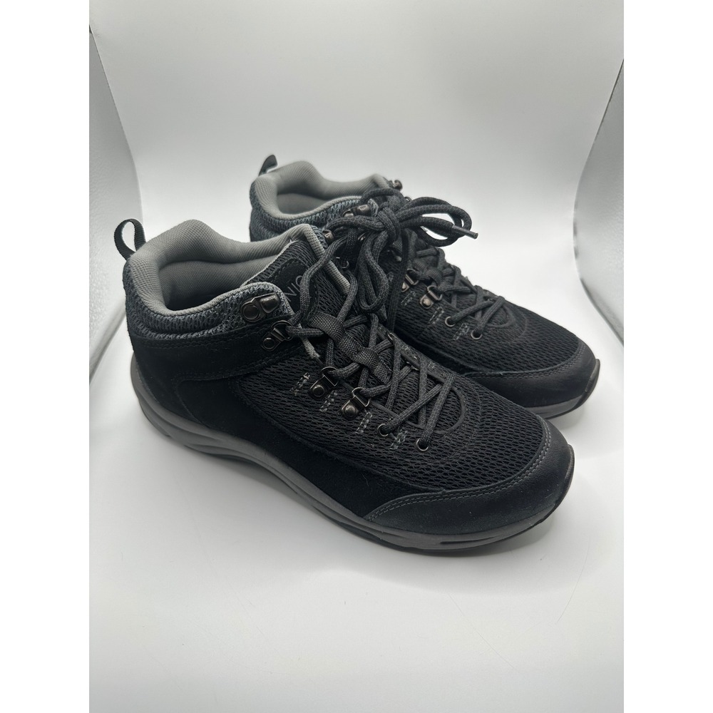 Vionic Cypress Black Mesh Suede Walking Shoes Womens 7 Wide 3105 Orthopedic